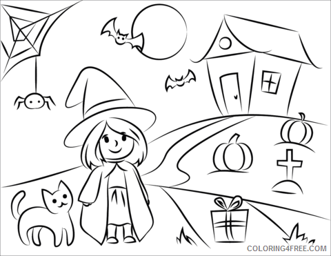 Girl Coloring Pages for Girls girl halloween a4 Printable 2021 0491 Coloring4free