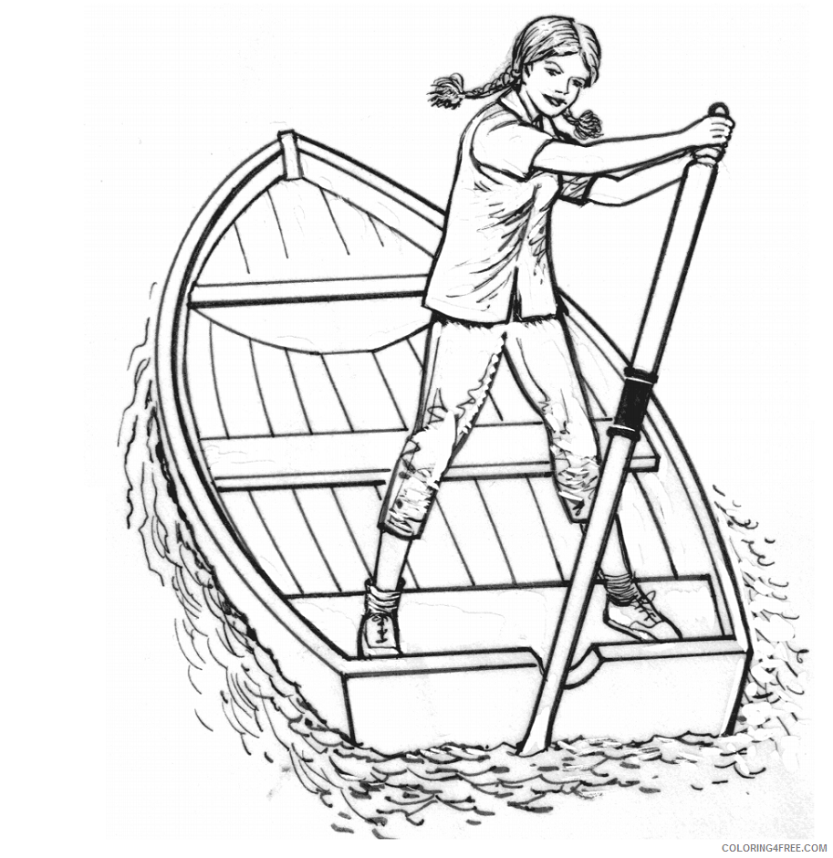 Girl Coloring Pages for Girls girl rowing boat Printable 2021 0495 Coloring4free