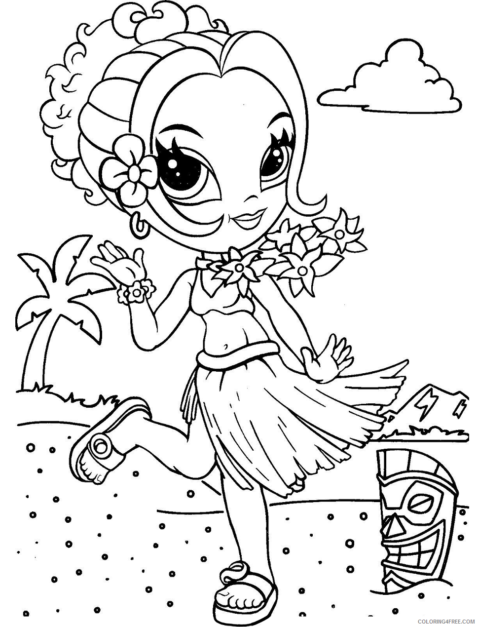 Girl Coloring Pages for Girls glamour_girl_at_the_beach Printable 2021 0503 Coloring4free
