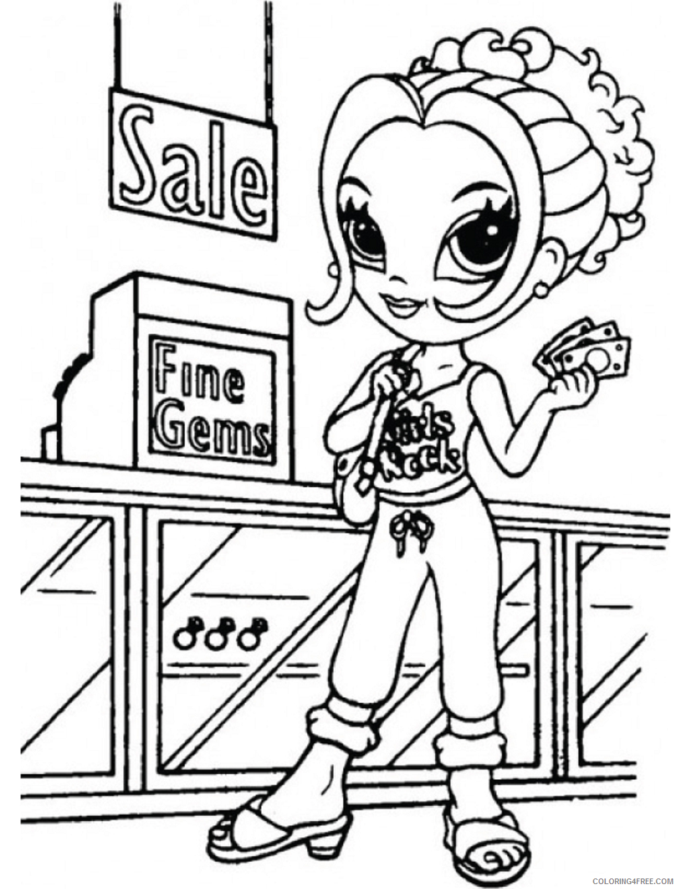 Girl Coloring Pages for Girls glamour_girl_is_shopping Printable 2021 0504 Coloring4free