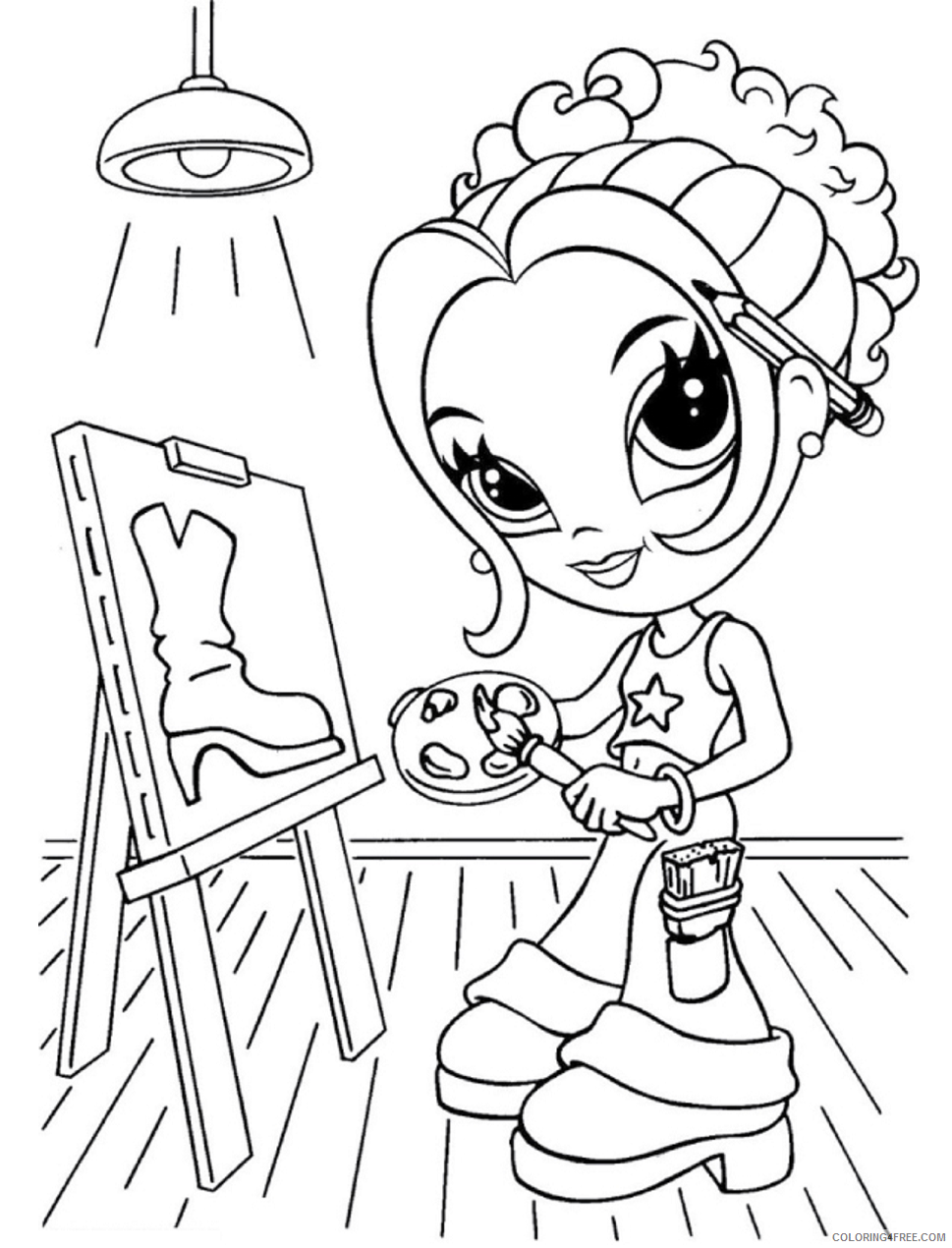 Girl Coloring Pages for Girls glamour_girl_painting Printable 2021 0500 Coloring4free