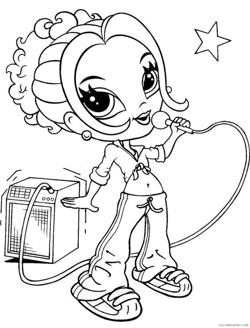 Girl Coloring Pages for Girls glamour_girl_singing Printable 2021 0501 Coloring4free