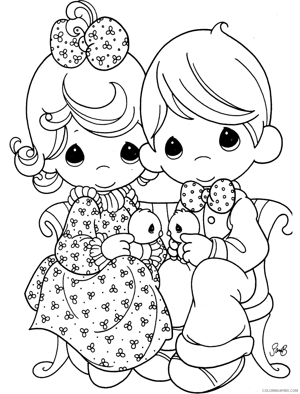 Girl Coloring Pages for Girls little_girl_and_boy Printable 2021 0507 Coloring4free