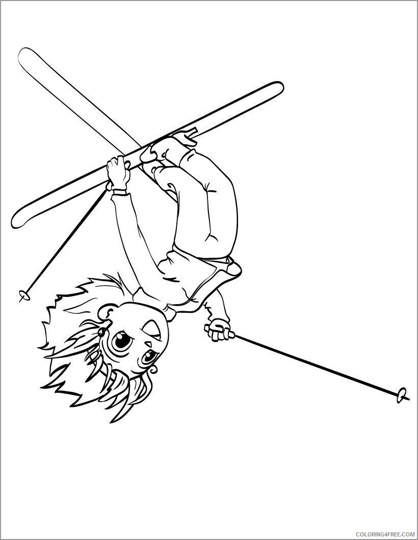 Girl Coloring Pages for Girls ski acrobat girl Printable 2021 0609 Coloring4free