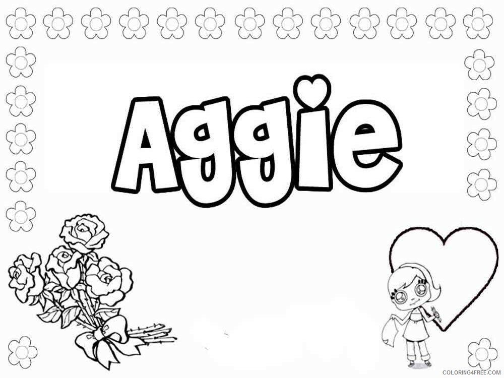 Girl Names Coloring Pages for Girls aggie Printable 2021 0641 Coloring4free