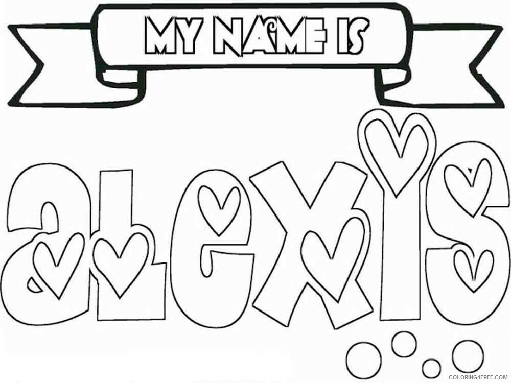 Girl Names Coloring Pages for Girls alexis Printable 2021 0642 Coloring4free