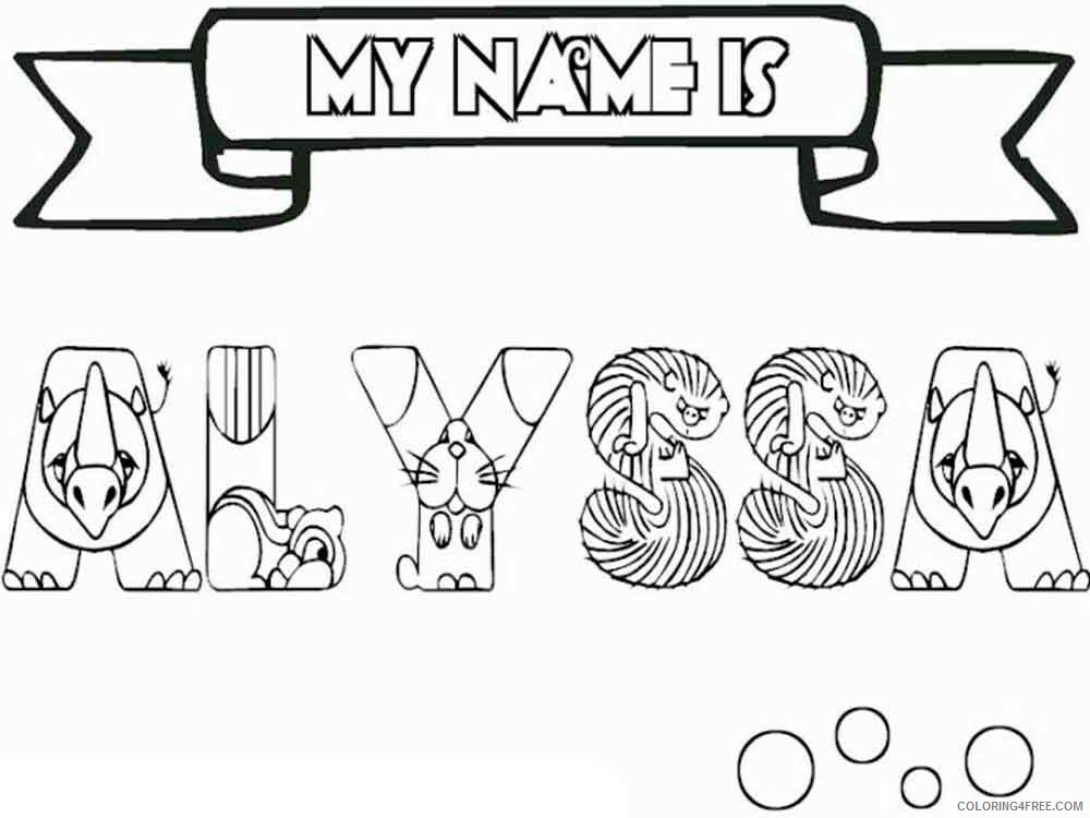 Girl Names Coloring Pages for Girls alyssa_2 Printable 2021 0645 Coloring4free