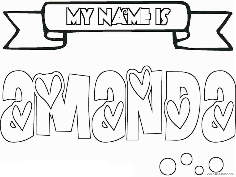 Girl Names Coloring Pages for Girls amanda Printable 2021 0646 Coloring4free