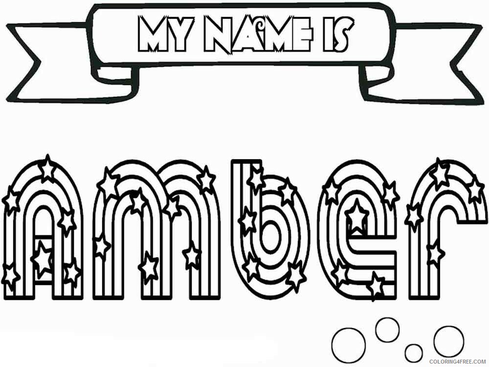 Girl Names Coloring Pages for Girls amber Printable 2021 0647 Coloring4free