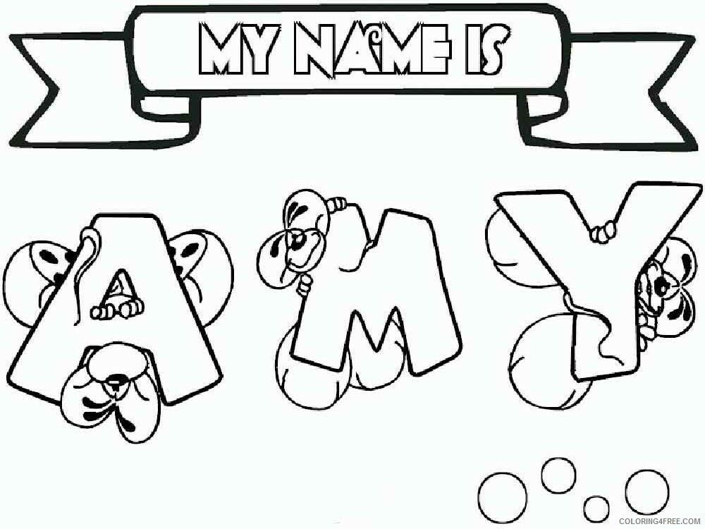 Girl Names Coloring Pages for Girls amy Printable 2021 0648 Coloring4free
