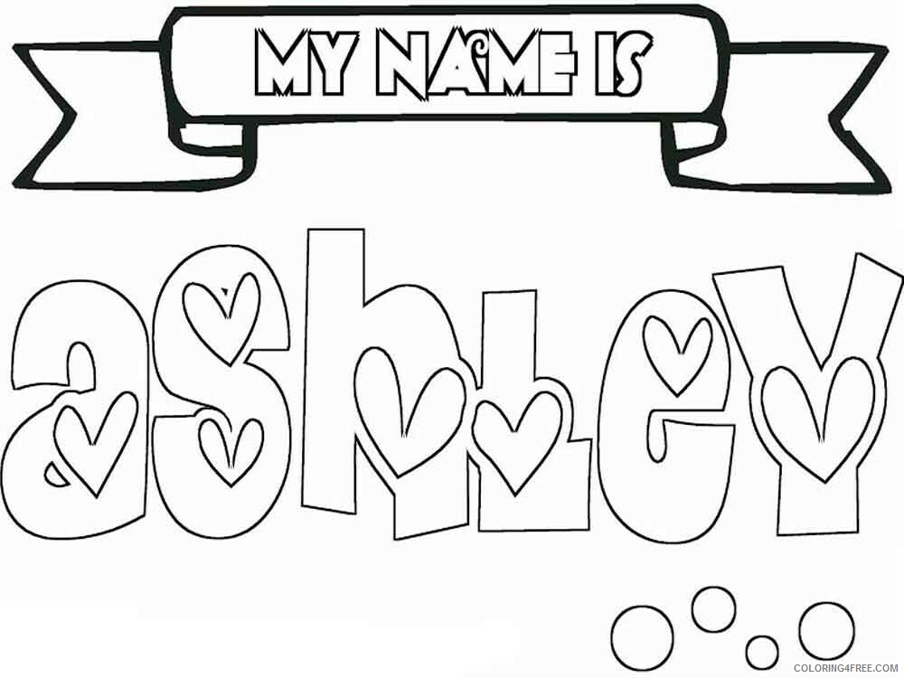 Girl Names Coloring Pages for Girls ashley Printable 2021 0650 Coloring4free
