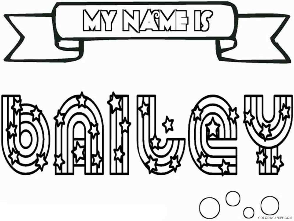 Girl Names Coloring Pages for Girls bailey Printable 2021 0652 Coloring4free