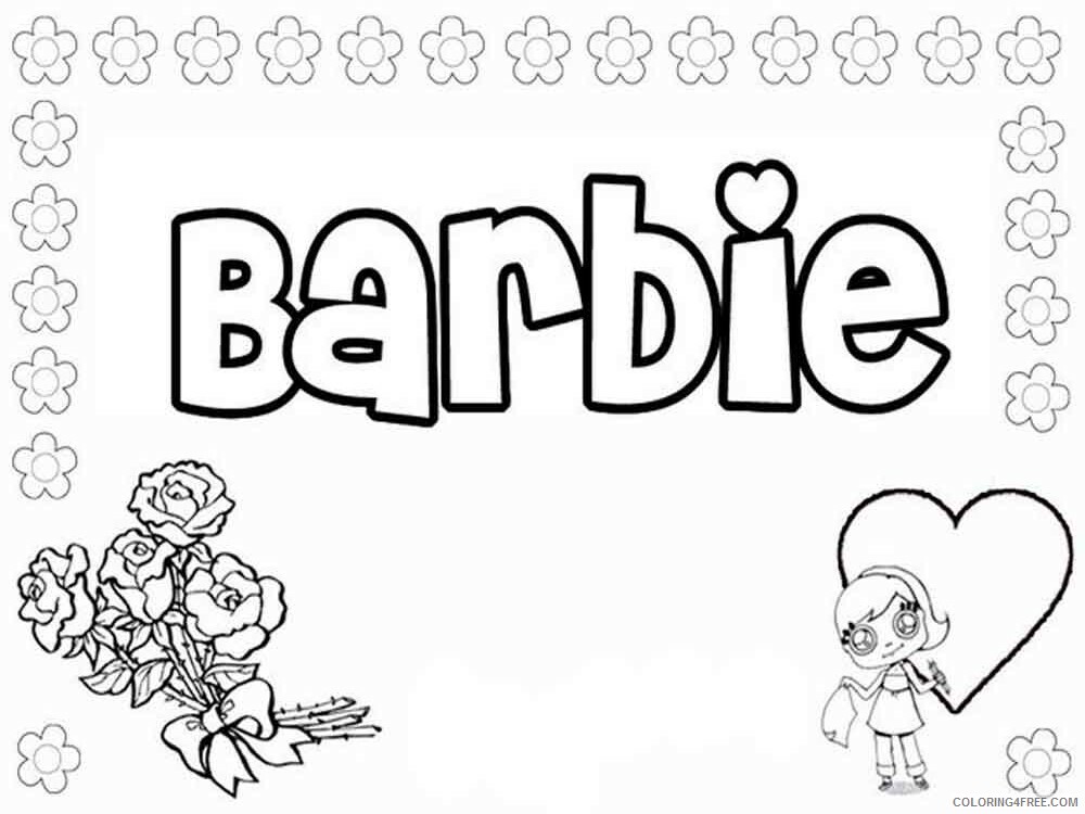 Girl Names Coloring Pages for Girls barbie Printable 2021 0653 Coloring4free