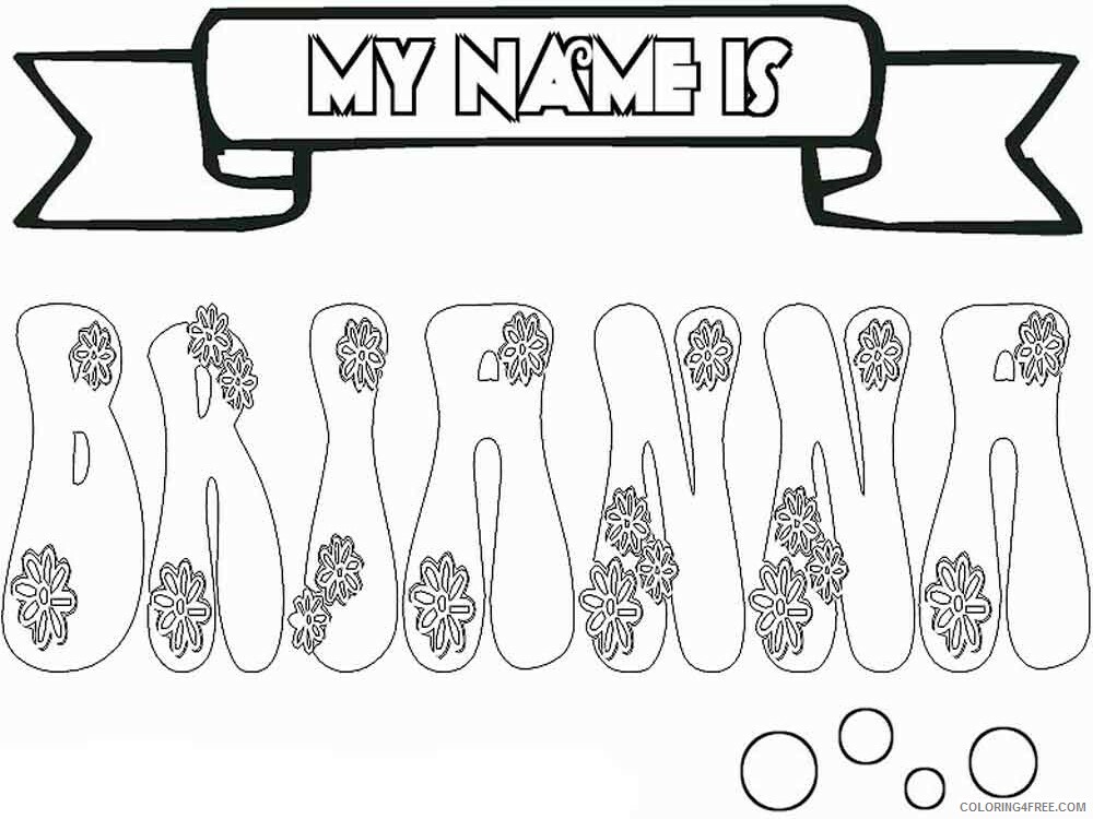 Girl Names Coloring Pages for Girls brianna Printable 2021 0654 Coloring4free