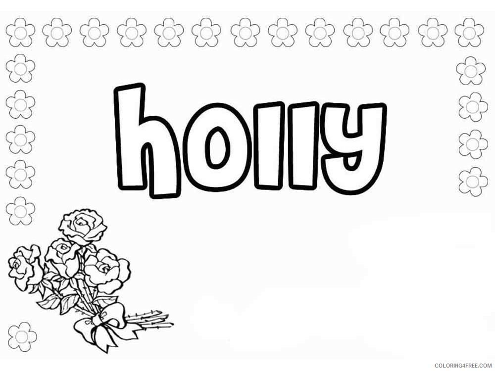 Girl Names Coloring Pages for Girls holly Printable 2021 0656 Coloring4free