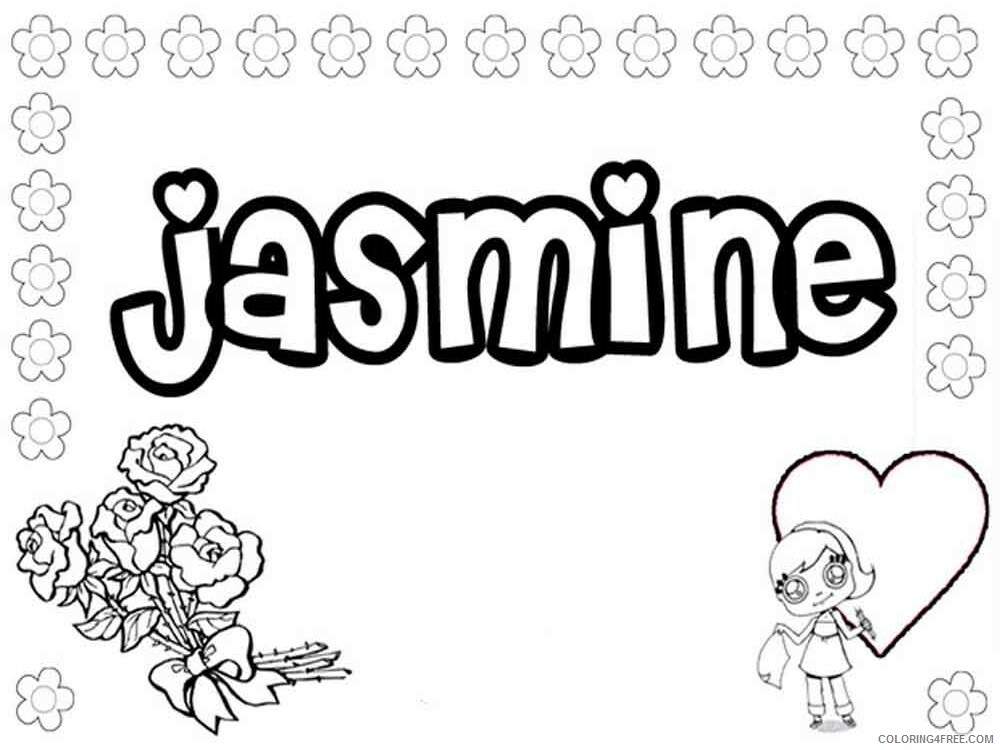 Girl Names Coloring Pages for Girls jasmine Printable 2021 0657 Coloring4free