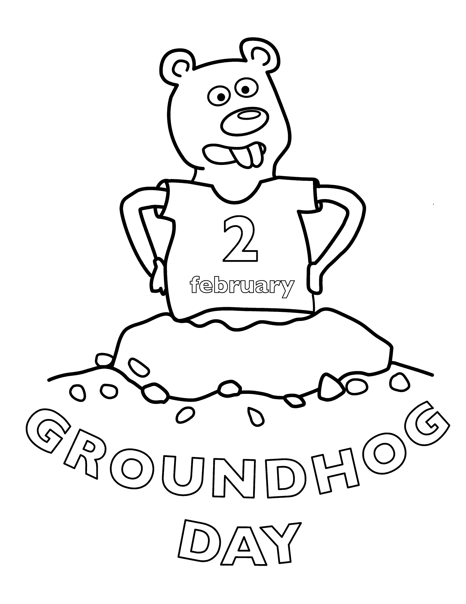 Groundhog Day Coloring Pages Holiday Groundhog Day February Printable 2021 0582 Coloring4free