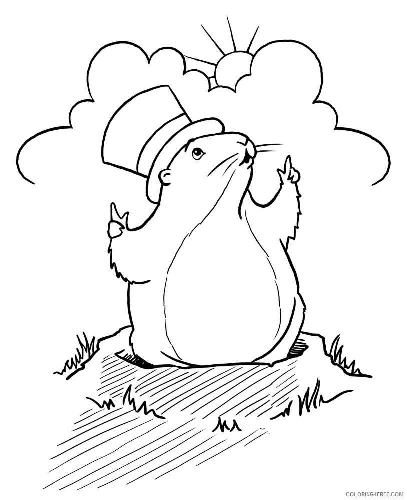 Groundhog Day Coloring Pages Holiday Groundhog Day Printable 2021 0577 Coloring4free