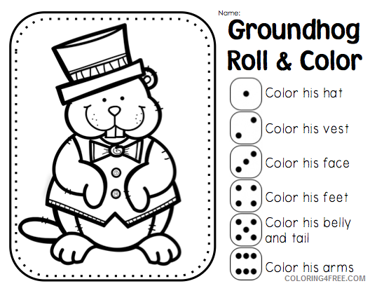 Groundhog Day Coloring Pages Holiday Groundhog Day Worksheets Printable 2021 0580 Coloring4free