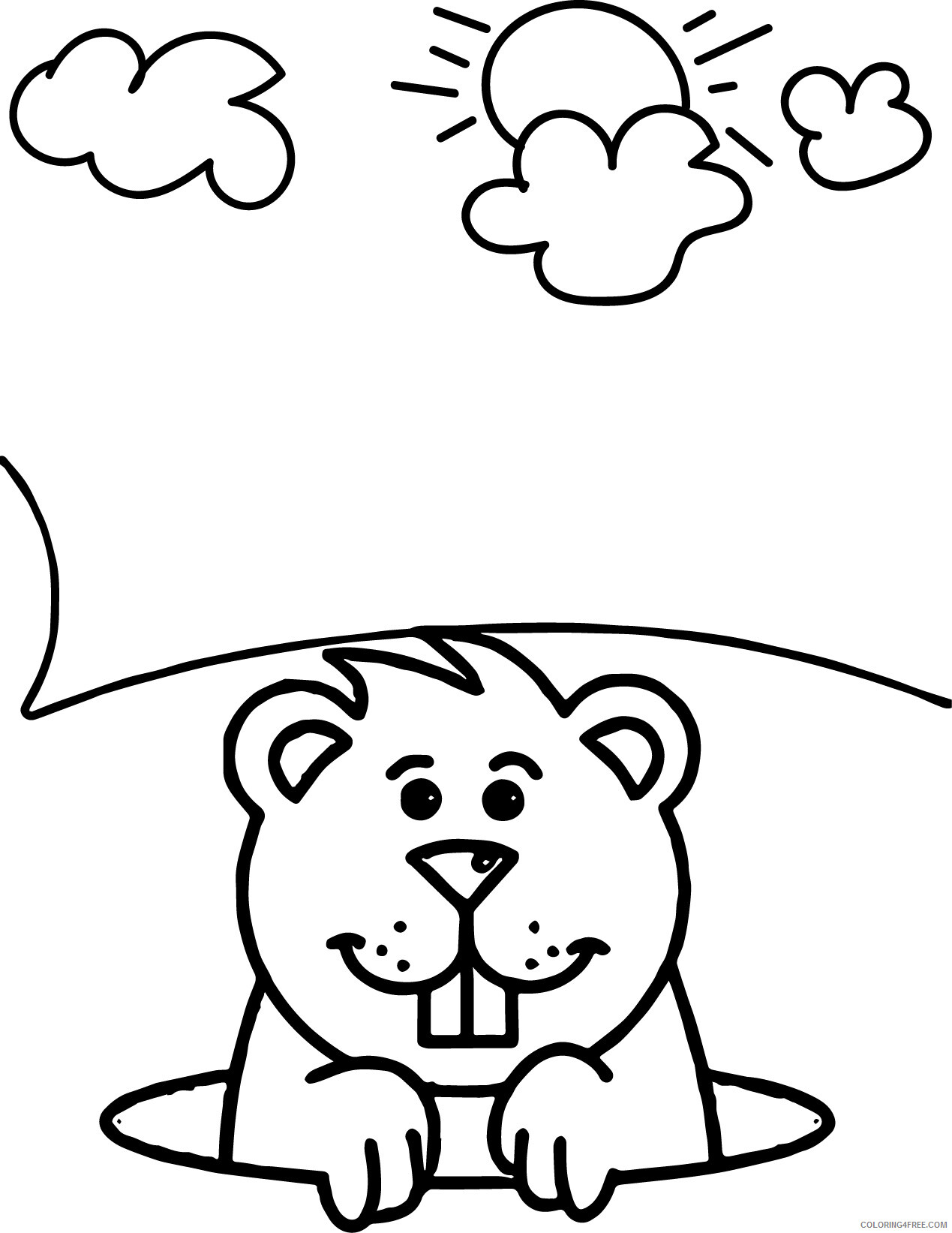 Groundhog Day Coloring Pages Holiday Print Free Groundhog Day Printable 2021 0587 Coloring4free