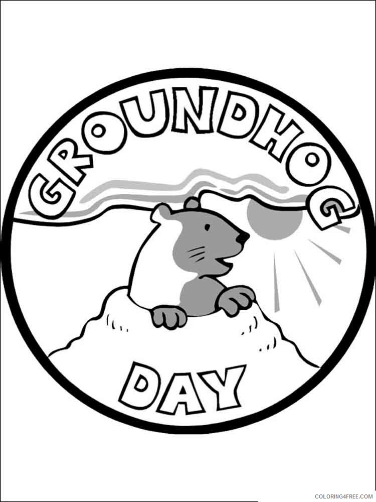 Groundhog Day Coloring Pages Holiday groundhog day 7 Printable 2021 0578 Coloring4free