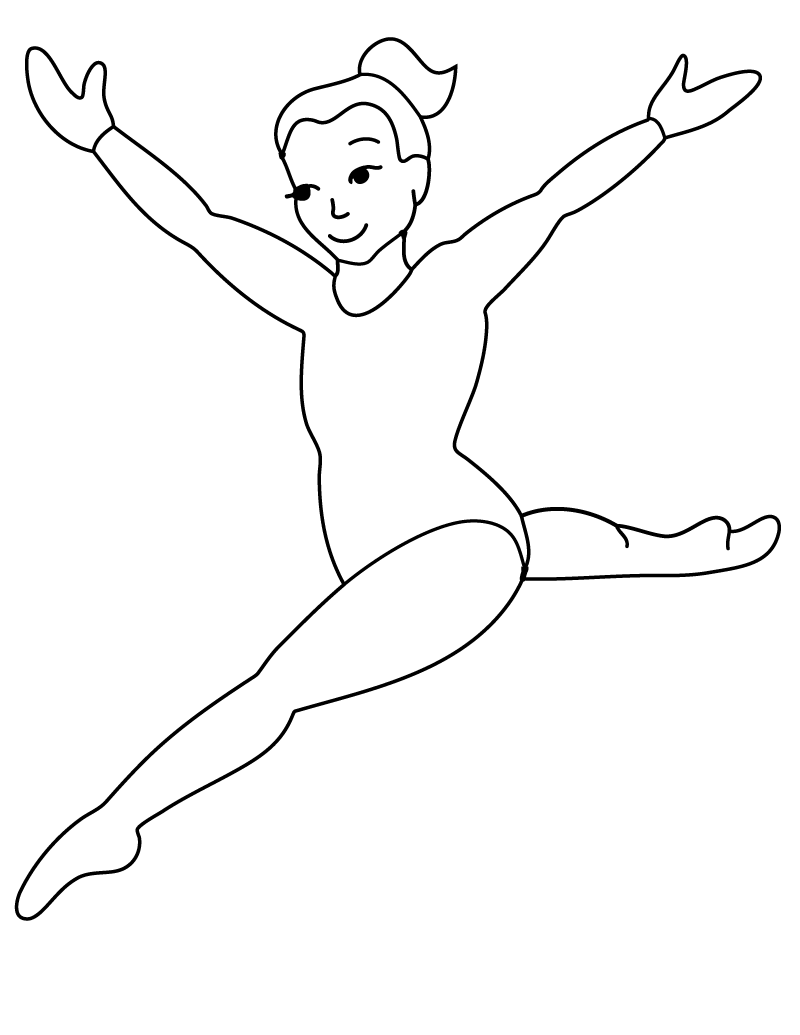 Gymnastics Coloring Pages for Girls Gymnastics Leap Printable 2021 0682 Coloring4free