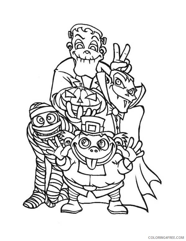 Halloween Coloring Pages Holiday All Halloween Day Gangs Say Joyful and Happy Halloween Day Printable 2021 0604 Coloring4free