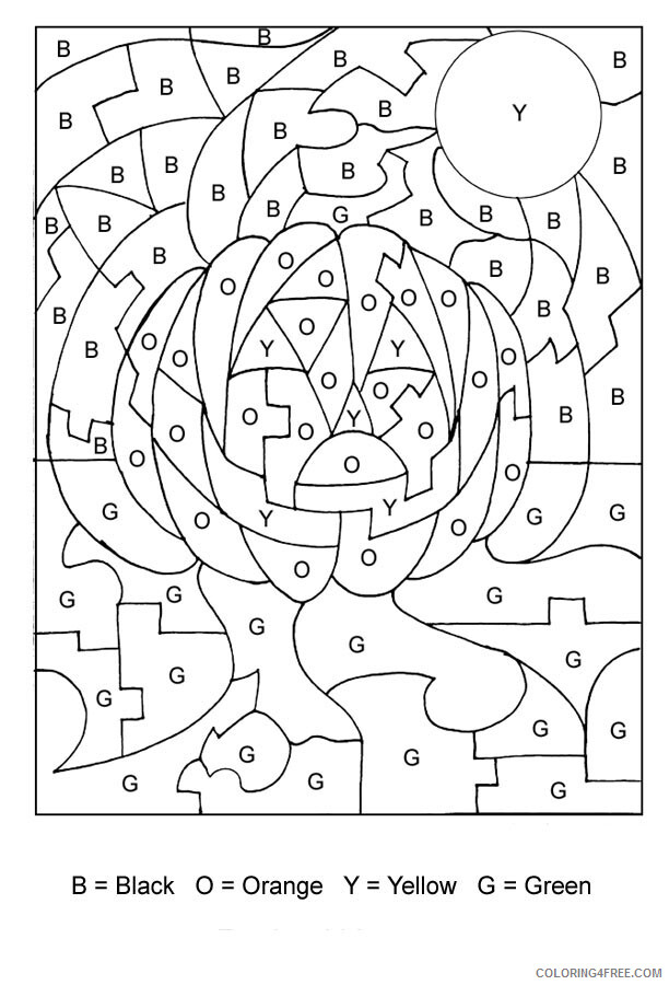 Halloween Coloring Pages Holiday Color by Letter Halloween Printable 2021 0606 Coloring4free