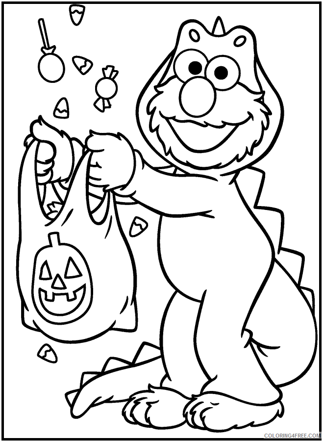 Halloween Coloring Pages Holiday Cute Elmo Halloween Printable 2021 0611 Coloring4free