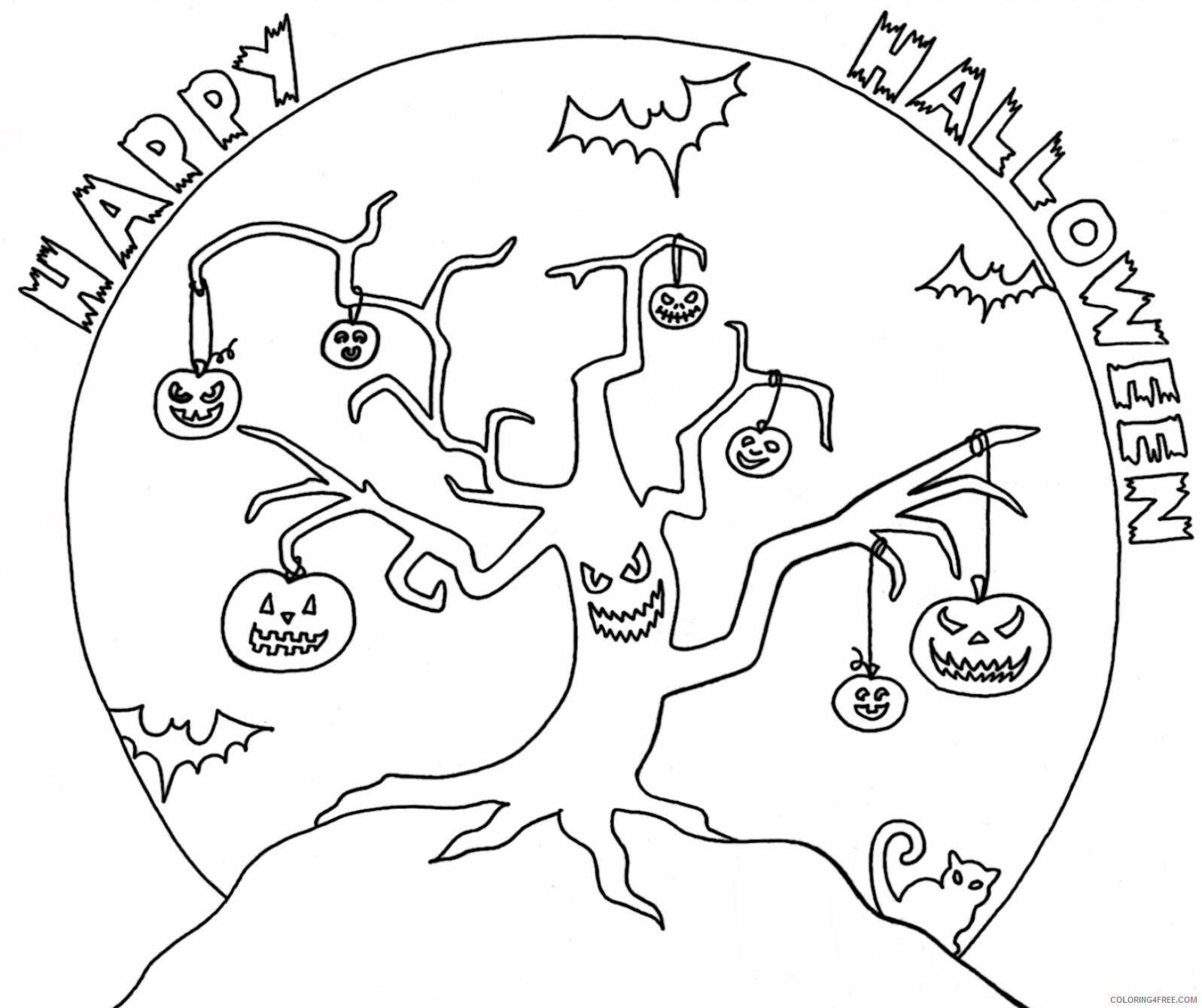 Halloween Coloring Pages Holiday Happy Halloween October Printable 2021 0682 Coloring4free