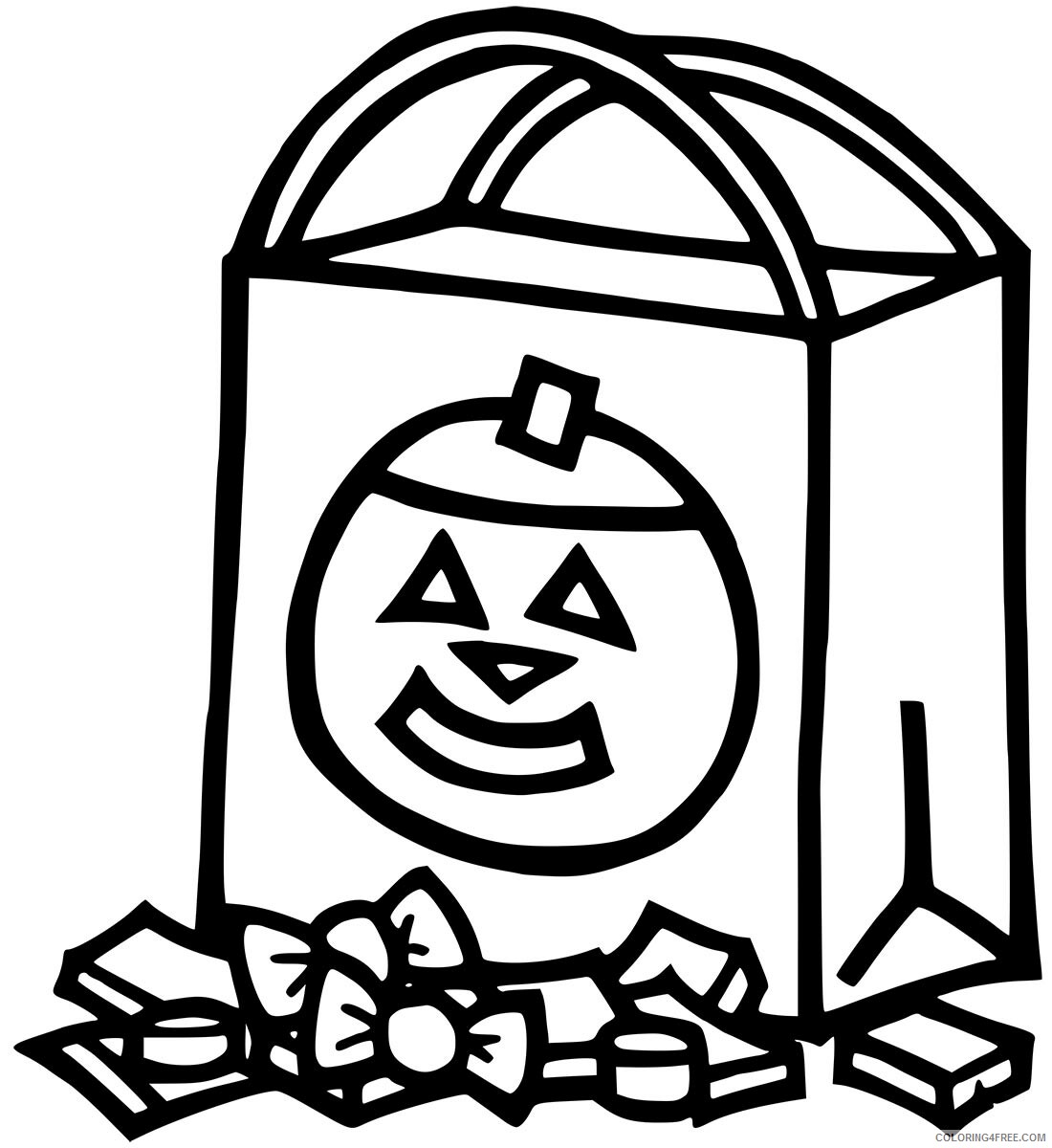 Halloween Coloring Pages Holiday Trick or Treat Bag Halloween Printable 2021 0686 Coloring4free