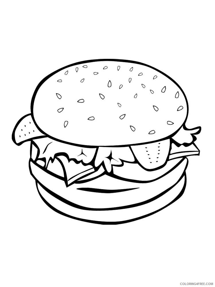Hamburger Coloring Pages for Kids Hamburger 1 Printable 2021 311 Coloring4free