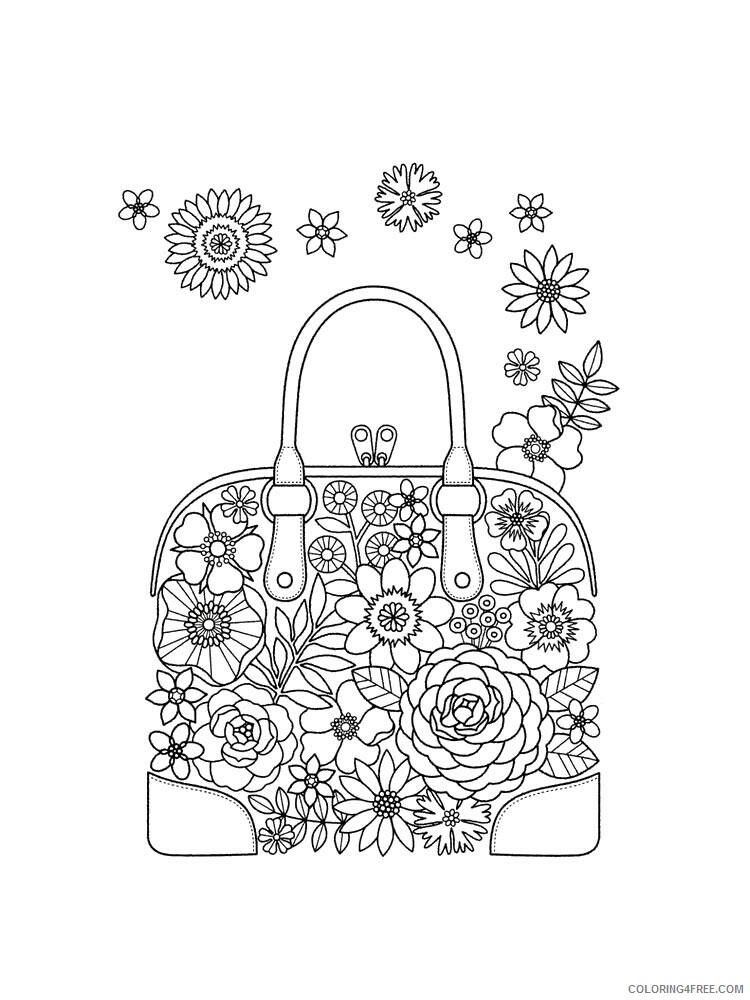 Handbag Coloring Pages for Girls handbag 4 Printable 2021 0712 Coloring4free