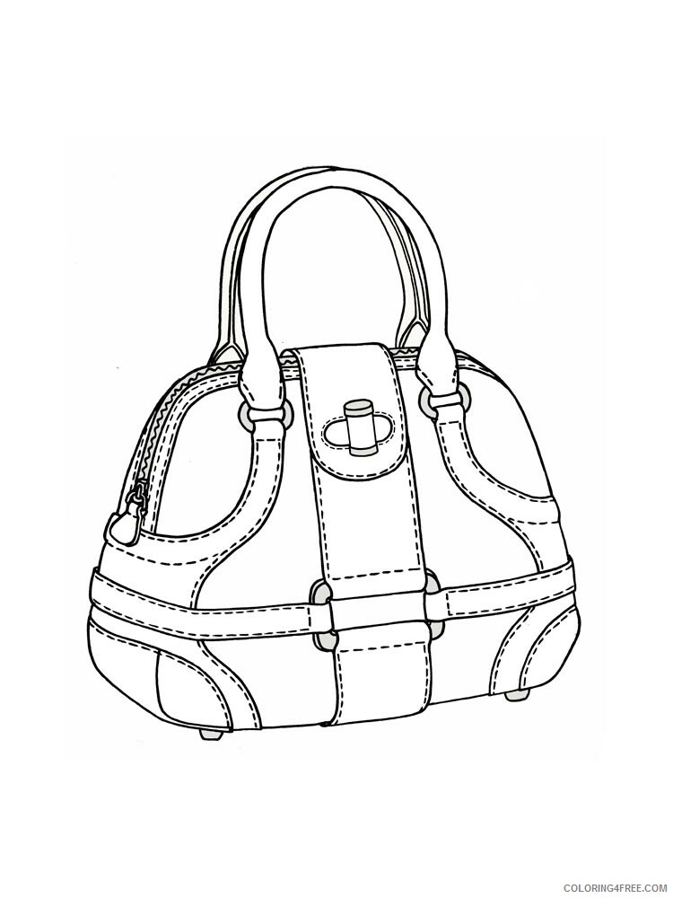 Handbag Coloring Pages for Girls handbag 5 Printable 2021 0713 Coloring4free