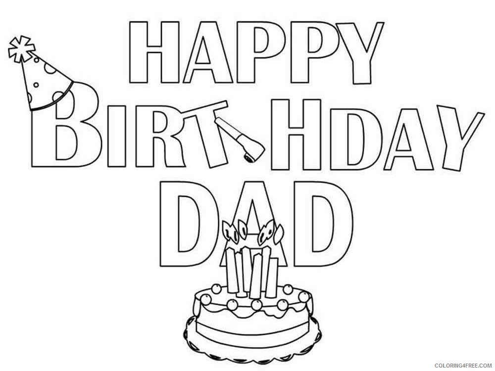 Happy Birthday Daddy Coloring Pages Holiday happy birthday daddy 1 Printable 2021 0716 Coloring4free