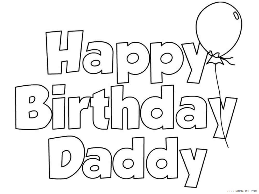 Happy Birthday Daddy Coloring Pages Holiday happy birthday daddy 6 Printable 2021 0718 Coloring4free