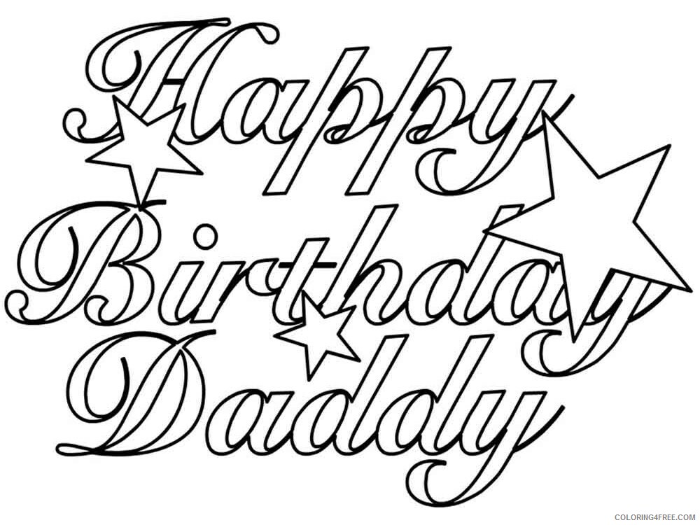Happy Birthday Daddy Coloring Pages Holiday happy birthday daddy 8 Printable 2021 0720 Coloring4free