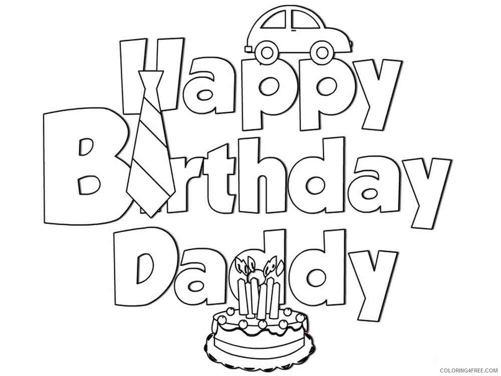 Happy Birthday Daddy Coloring Pages Holiday happy birthday daddy 9 Printable 2021 0721 Coloring4free