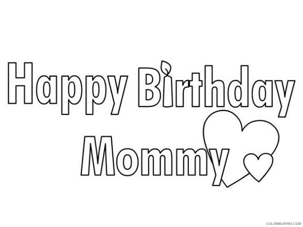 Happy Birthday Mom Coloring Pages Holiday happy birthday mom 3 Printable 2021 0727 Coloring4free