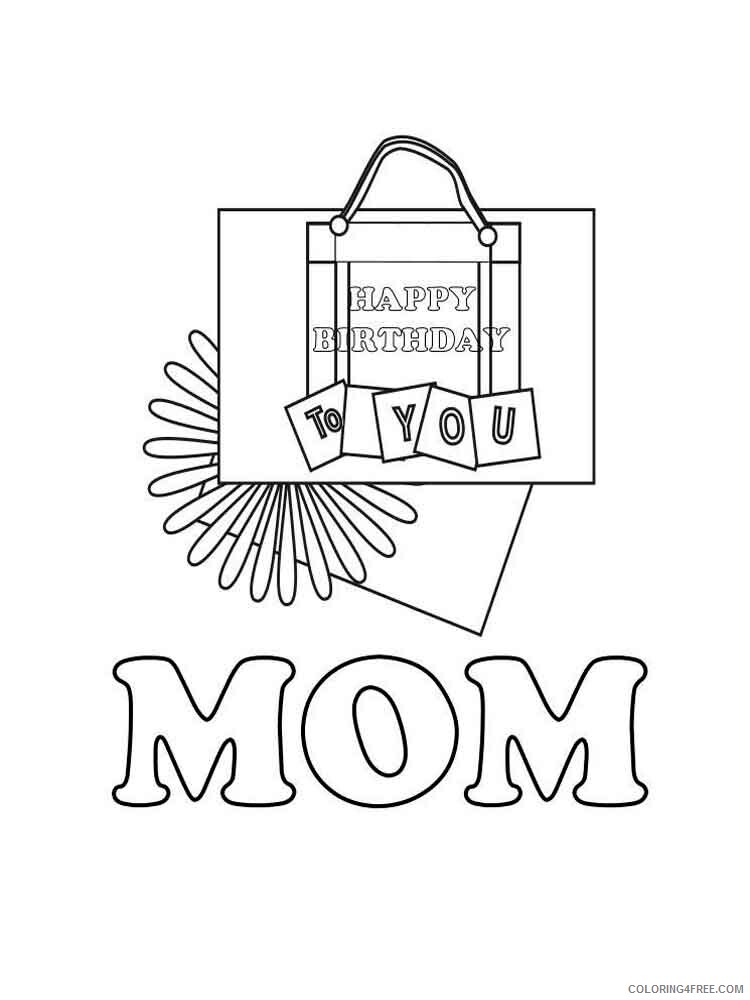 Happy Birthday Mom Coloring Pages Holiday happy birthday mom 5 Printable 2021 0729 Coloring4free
