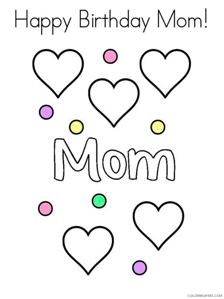 Happy Birthday Mom Coloring Pages Holiday happy birthday mom 8 Printable 2021 0731 Coloring4free