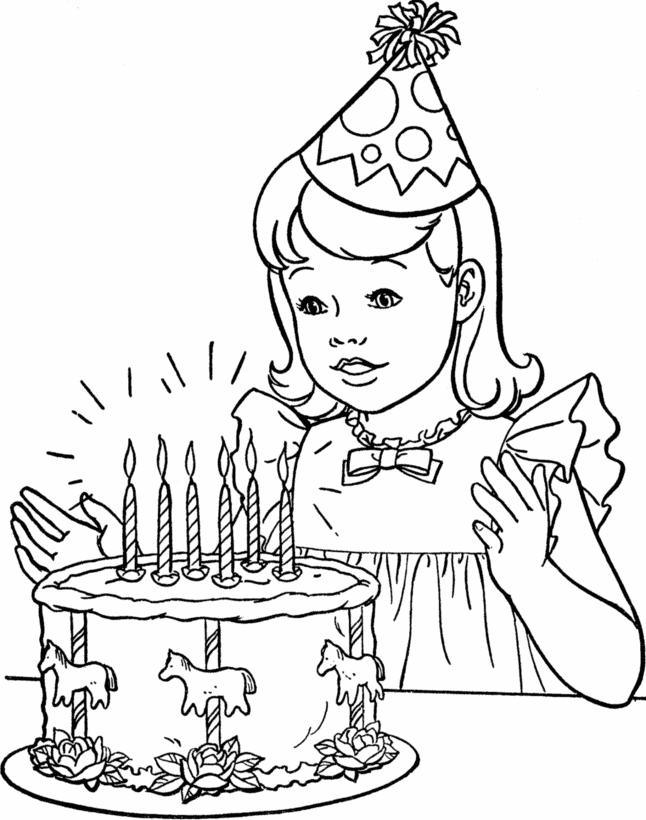 Happy Coloring Pages for Girls Happy Birthday For Girls Printable 2021 0719 Coloring4free