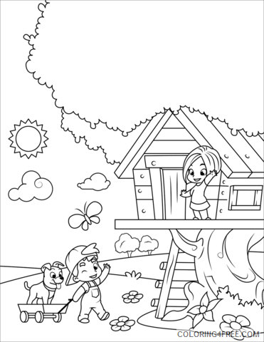 Happy Coloring Pages for Girls happy boy and girl Printable 2021 0717 Coloring4free