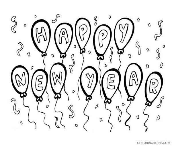 Happy New Year Coloring Pages Holiday Balloons Happy New Year Printable 2021 0735 Coloring4free