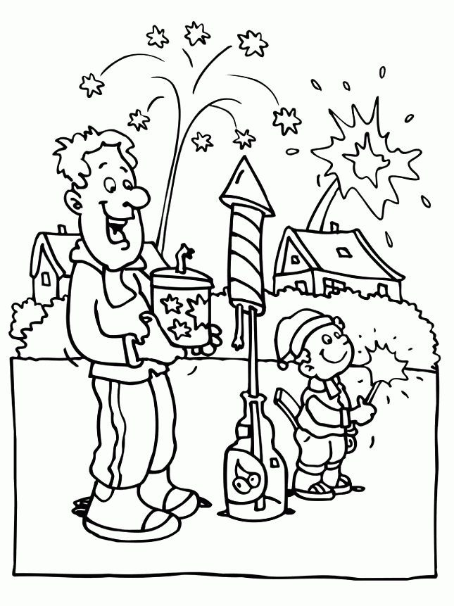 Happy New Year Coloring Pages Holiday Lighting Fireworks Happy New Year Printable 2021 0749 Coloring4free