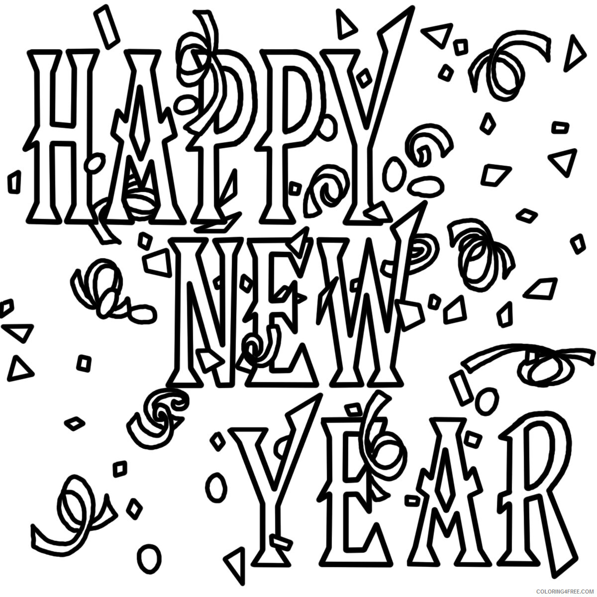 Happy New Year Coloring Pages Holiday New Year Printable 2021 0750 Coloring4free