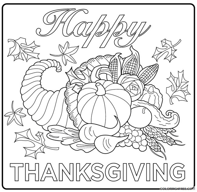 Happy Thanksgiving Coloring Pages Holiday Happy Thanksgiving Harvest Printable 2021 0763 Coloring4free
