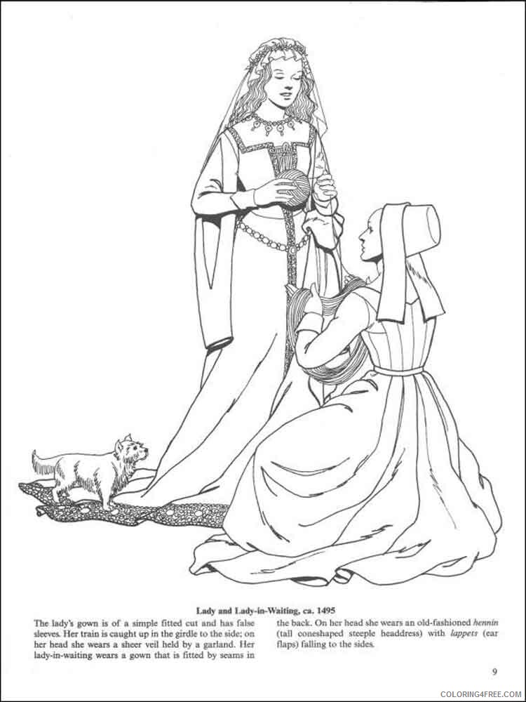 Historical Fashion Coloring Pages for Girls Printable 2021 0728 Coloring4free