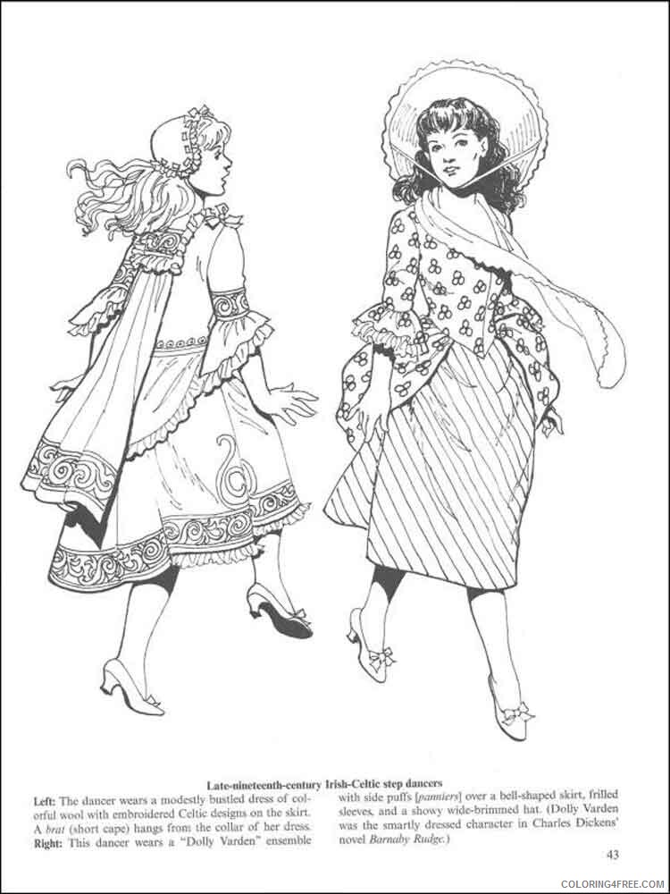 Historical Fashion Coloring Pages for Girls Printable 2021 0729 Coloring4free