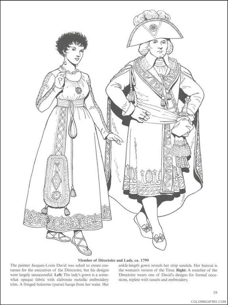 Historical Fashion Coloring Pages for Girls Printable 2021 0730 Coloring4free